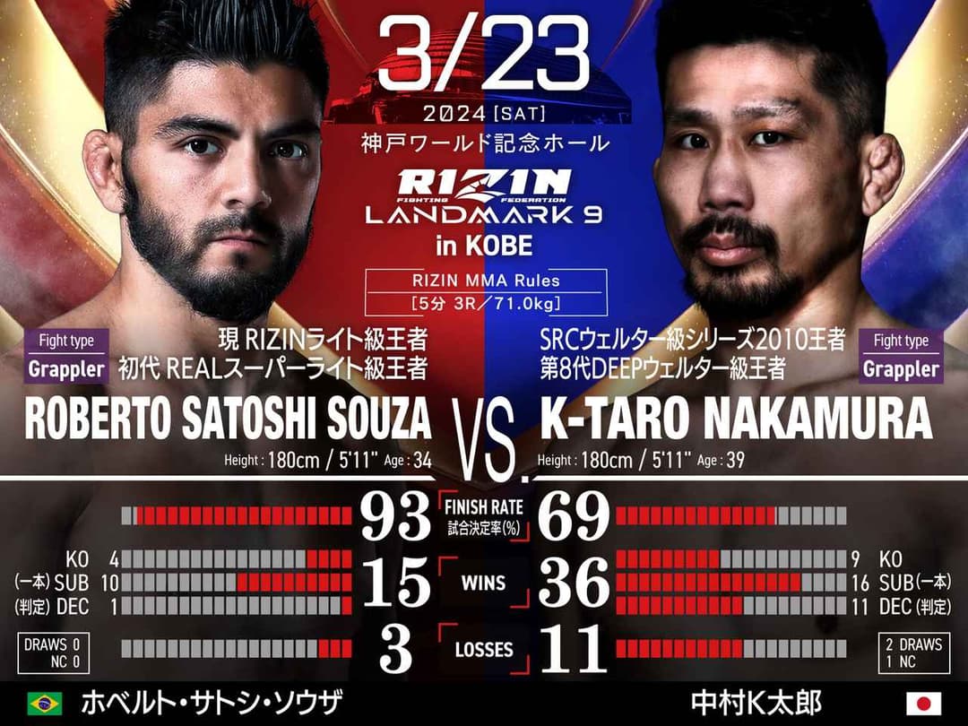 Roberto Satoshi de Souza vs 中村K太郎