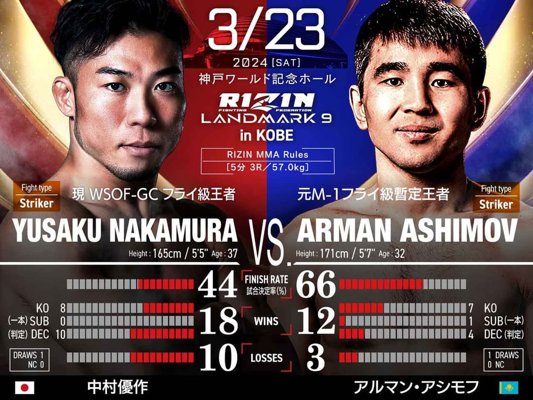 中村優作 vs Arman Ashimov