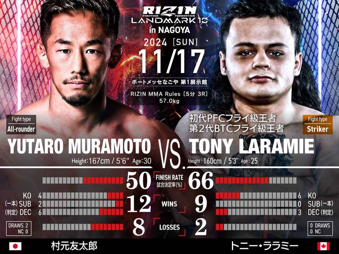 村元友太郎 vs Tony Laramie